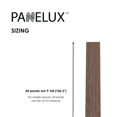 PANELUX™ Brown Oak (Grey Felt) Acoustic Slat Wall Panel (9' Height)