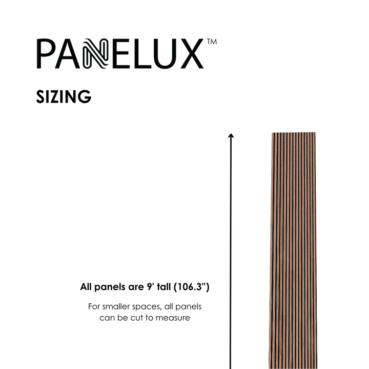 PANELUX™ Willow Wood (Grey Felt) Acoustic Slat Wall Panel (9' Height)