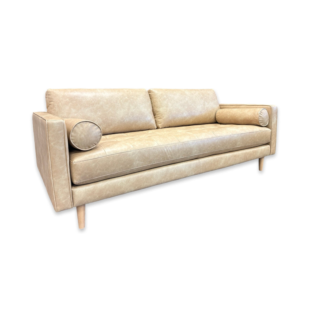 Retreat 82.75" Eco-Leather Sofa - Cappuccino