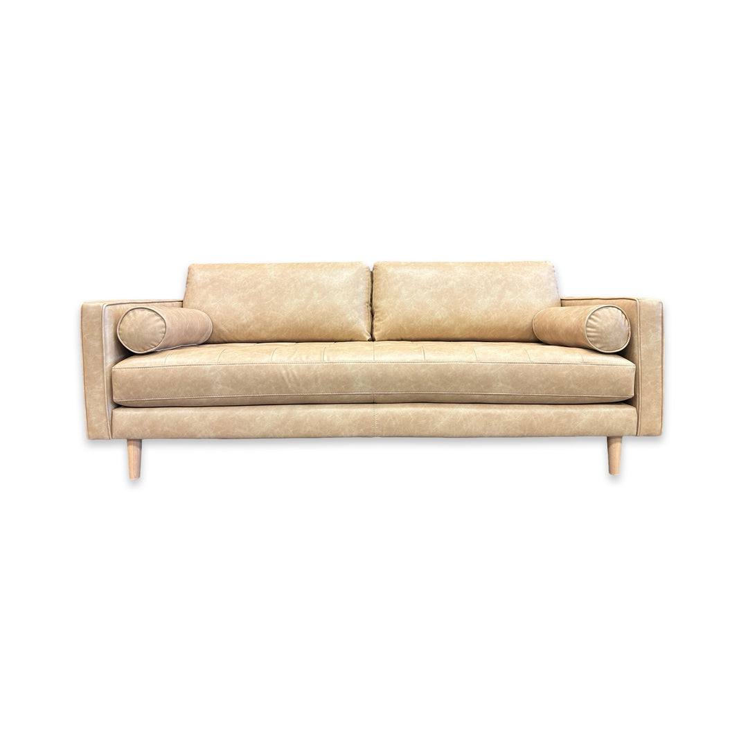 Retreat 82.75" Eco-Leather Sofa - Cappuccino