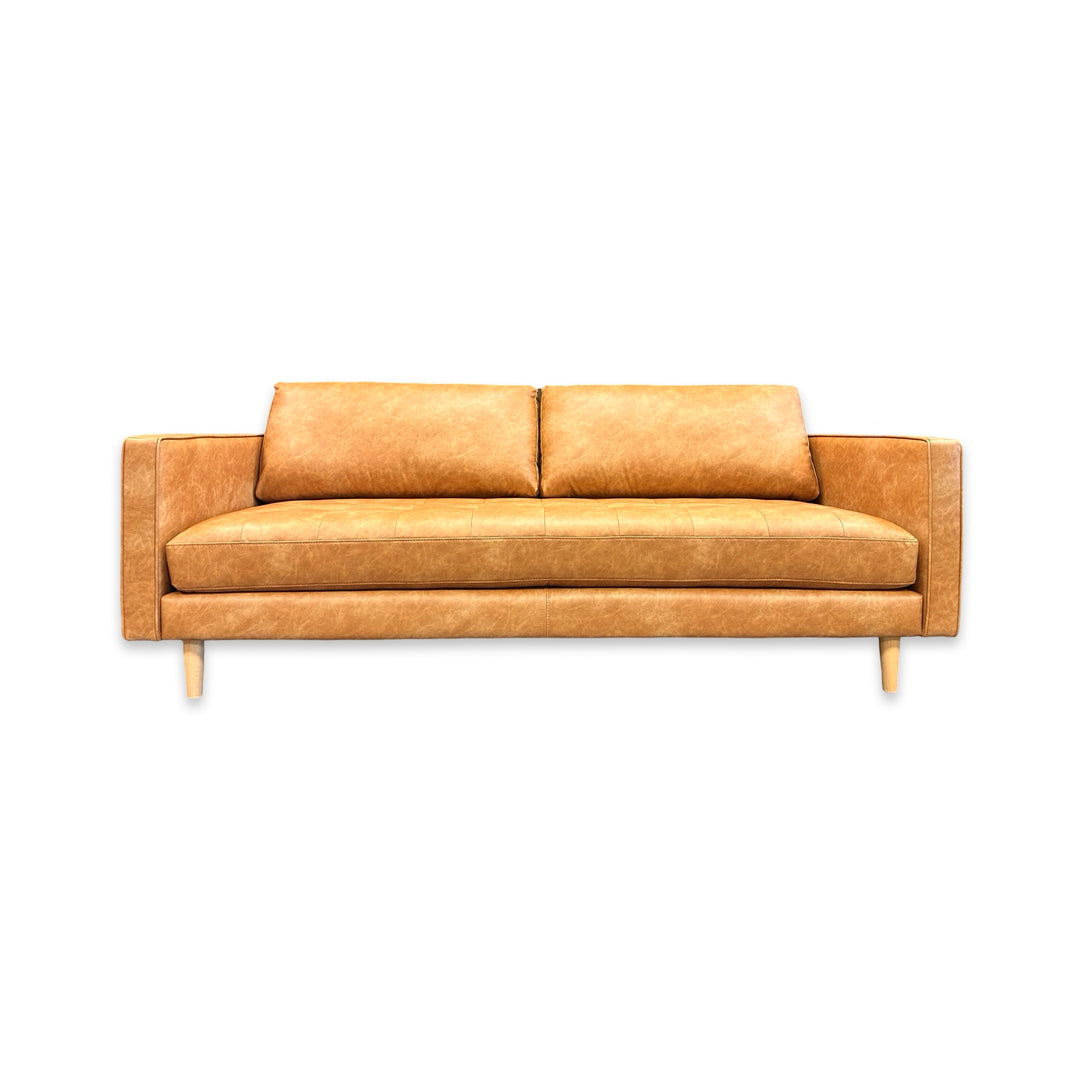 Retreat 82.75" Eco-Leather Sofa - Caramel