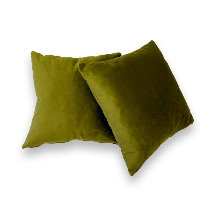 Velvet Pillows with 100% Feather Insert - Bristol Fern