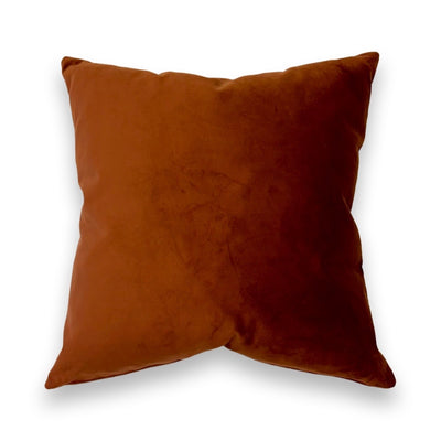 Velvet Pillows with 100% Feather Insert - Cognac