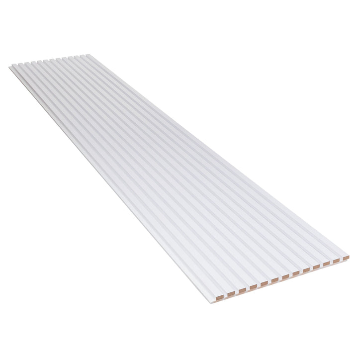 PANELUX™ White Soft Touch (White Felt) Acoustic Slat Wall Panel (9' Height)