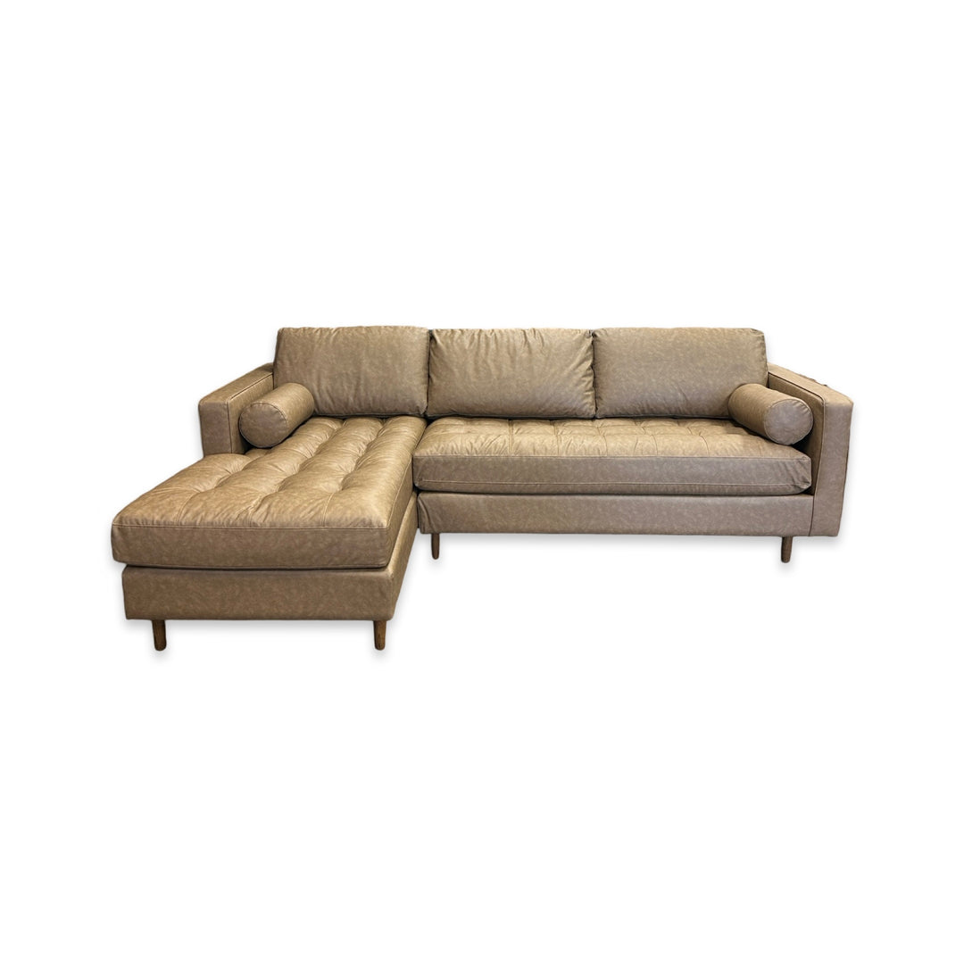 York 101" Sectional - Maple Leather