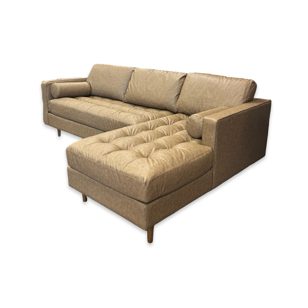 York 101" Sectional - Maple Leather