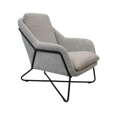 Romeo Lounge Chair - Light Grey Tweed