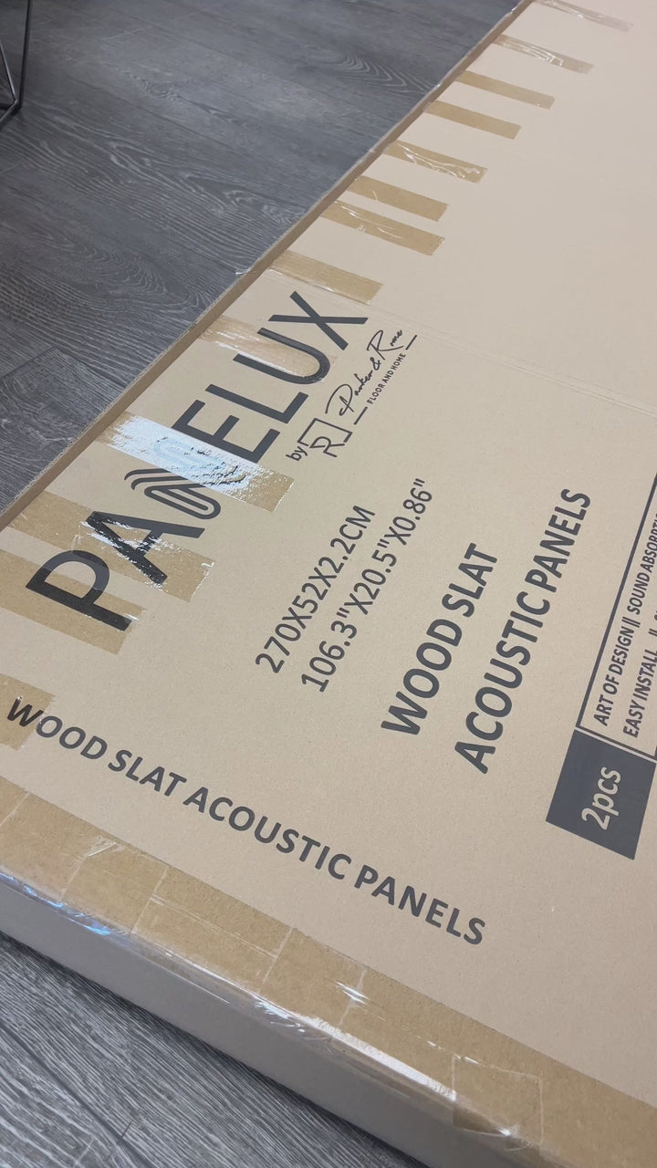 PANELUX™ Willow Wood (Grey Felt) Acoustic Slat Wall Panel (9' Height)