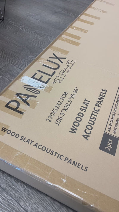 PANELUX™ Black Walnut Acoustic Slat Wall Panel (9' Height)