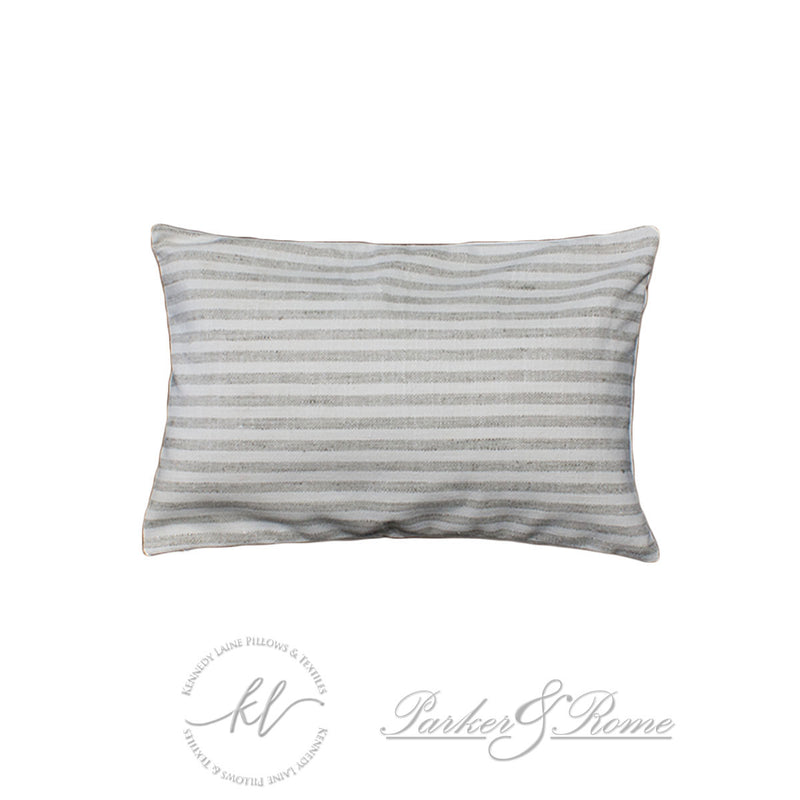 Natural Grey Stripe Pillow Cover