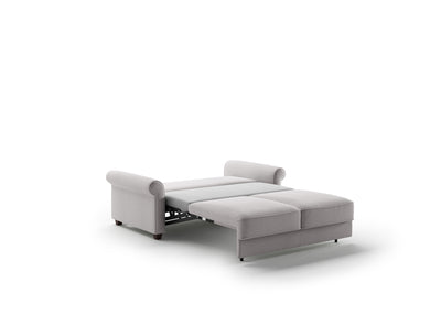 Luonto rolled arm love seat sleeper pull out into the bed position