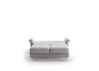 pulled out Queen sized Luonto roll arm sleeper sofa