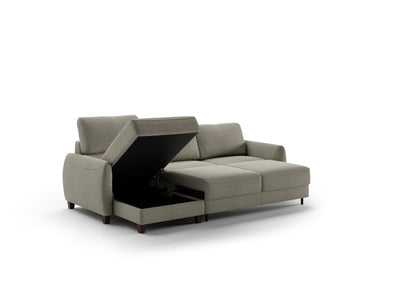Luonto sectional sleeper with the chaise storage open 