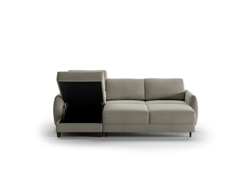 Luonto sectional sleeper with the chaise storage open