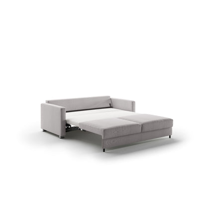 white Luonto king sized sleeper sofa in bed position