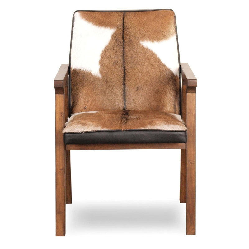 Rio Cool Armchair made from genuine animal hide and Mindi wood frame