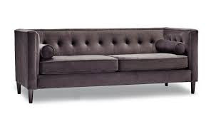 Dark Grey Tufted Velvet Sofa