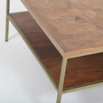 Wood and gold coffee table