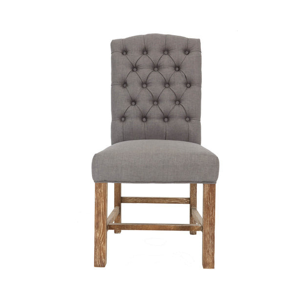 grey tufted dinning chair