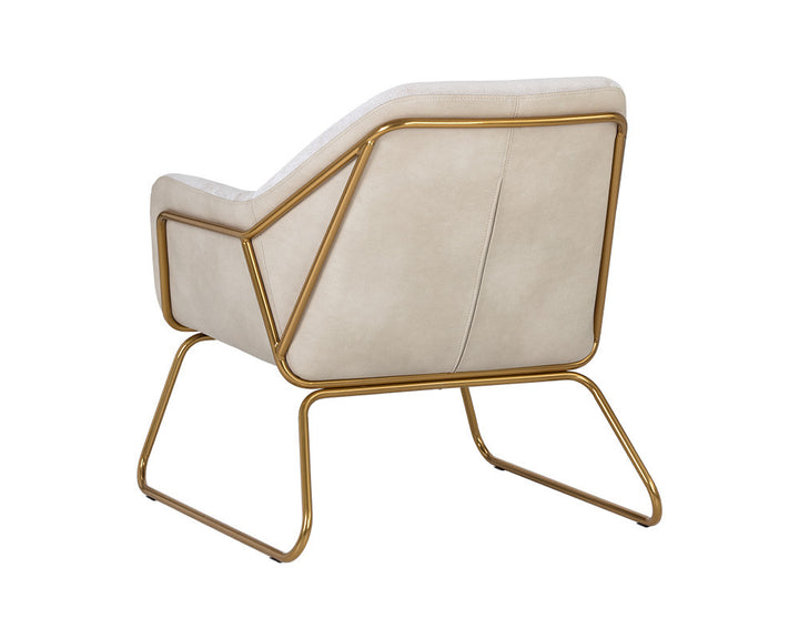 Watts 27.5" Polo Club Muslin Lounge Chair - Gold/ Bravo Cream