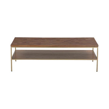 Wood and gold coffee table