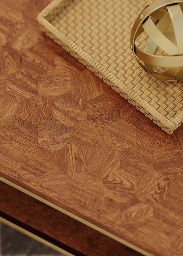 Wood and gold coffee table