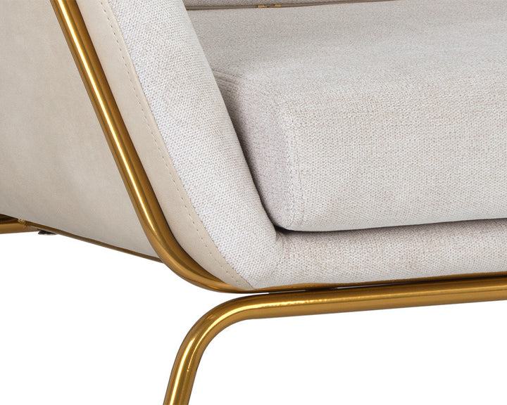 Watts Lounge Chair - Gold - Polo Club Muslin - Bravo Cream