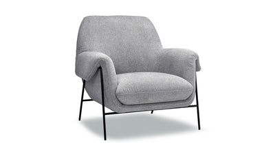 Plush Grey Fabric Accent Chair