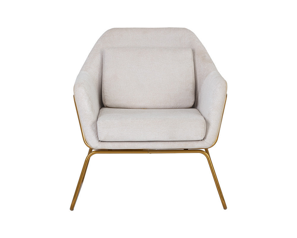 Watts 27.5" Polo Club Muslin Lounge Chair - Gold/ Bravo Cream