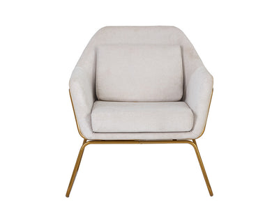 Watts Lounge Chair - Gold - Polo Club Muslin - Bravo Cream