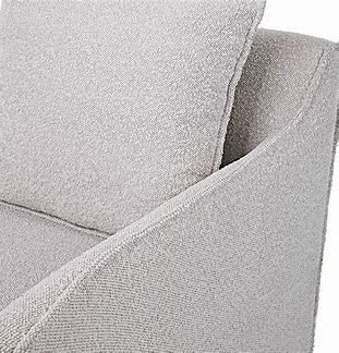 Grey Boucle Slipcover Accent Swivel Chair