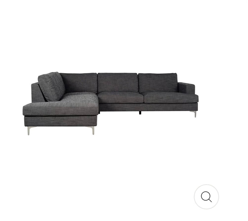 Moody Grey Feather topped Sectional Sofa