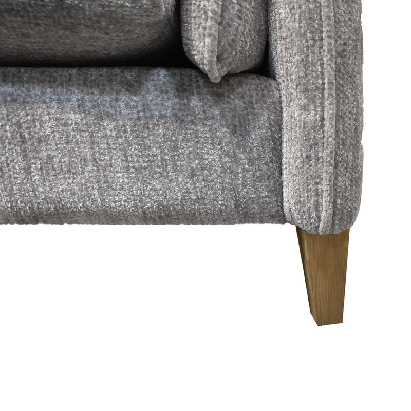Deep Seat Grey Boucle Fabric Sofa