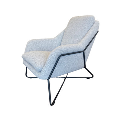 Combined mid-century modern styling and grey tweed upholstery push this Monroe club chair to the top of current furnishing trends.
